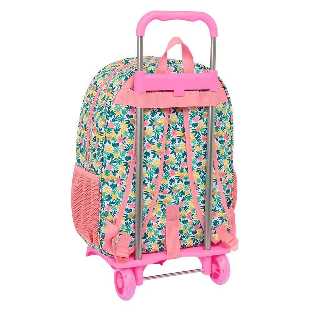Mochila escolar infantil Vaiana com rodas e bolso frontal, rosa. 2/3