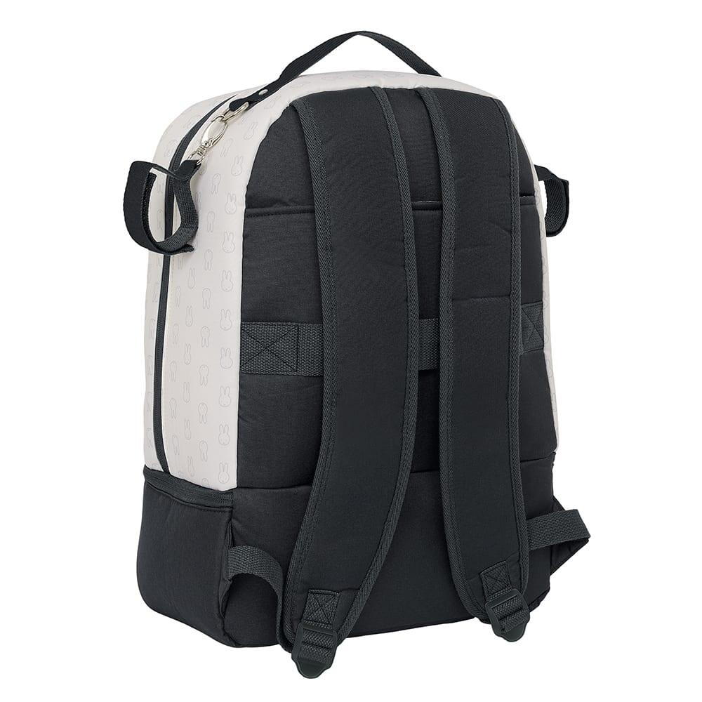 Mochila Miffy Mum para adultos com bolso frontal e garrafa térmica, bege e 2/4