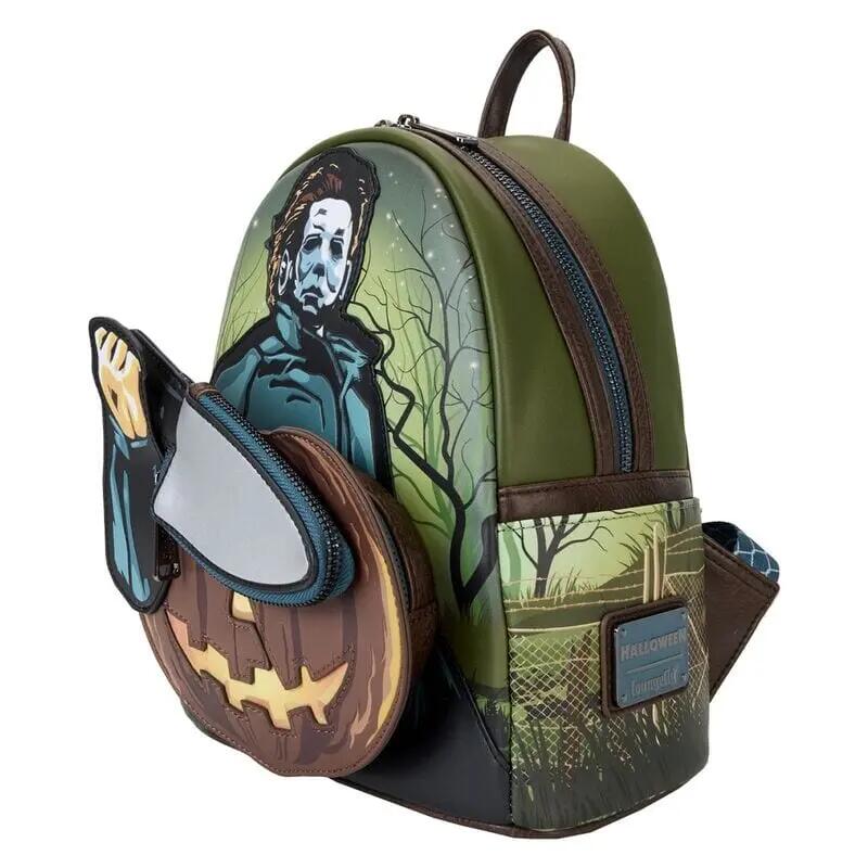 Zaino da adulto Michael Myers per Halloween, 26 cm, con cerniera verde. 4/4