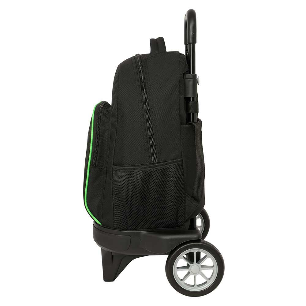 Mochila infantil com rodinhas Real Betis e bolso frontal - Preta 3/3