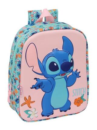 Sac à dos Stitch 3D pour enfants avec porte-bouteille et bretelles rembourrées