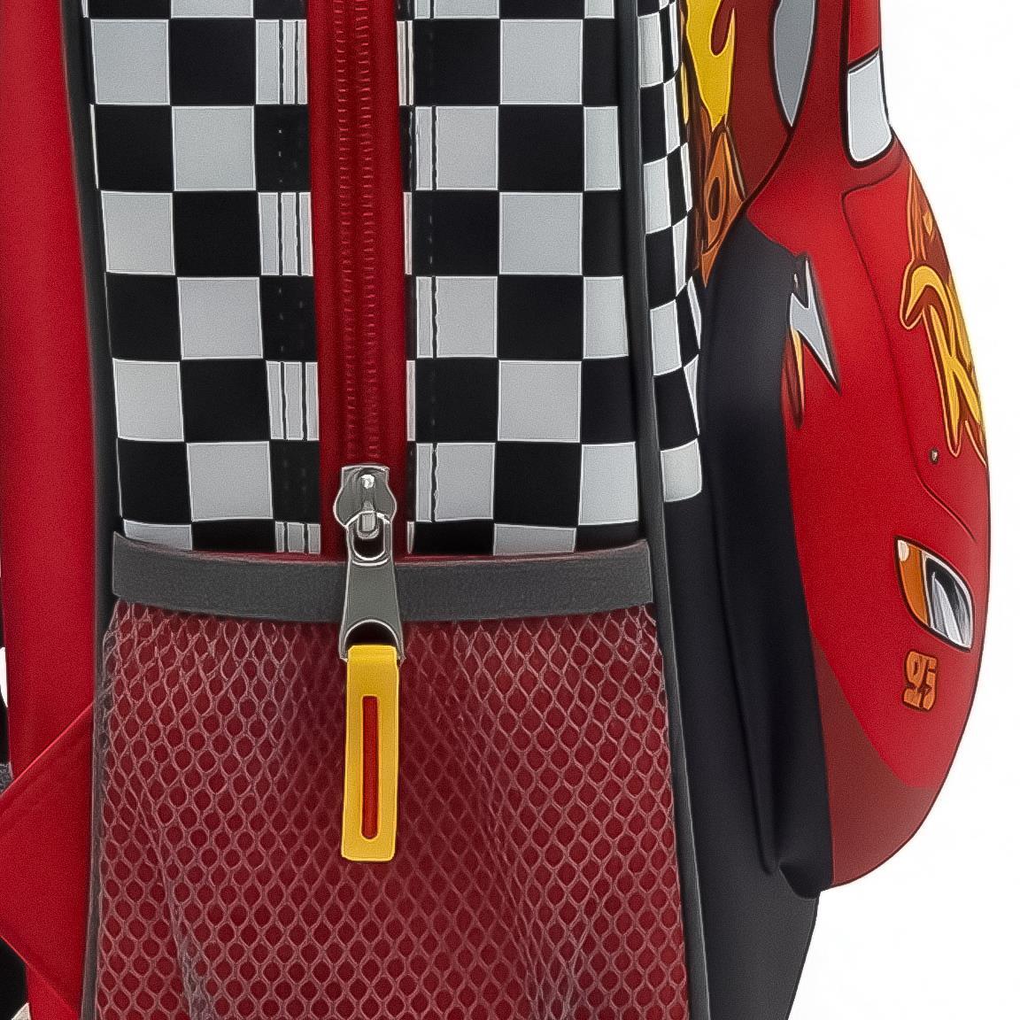 Mochila infantil 3D do filme Carros, feita de poliéster e EVA, com zíper 4/6