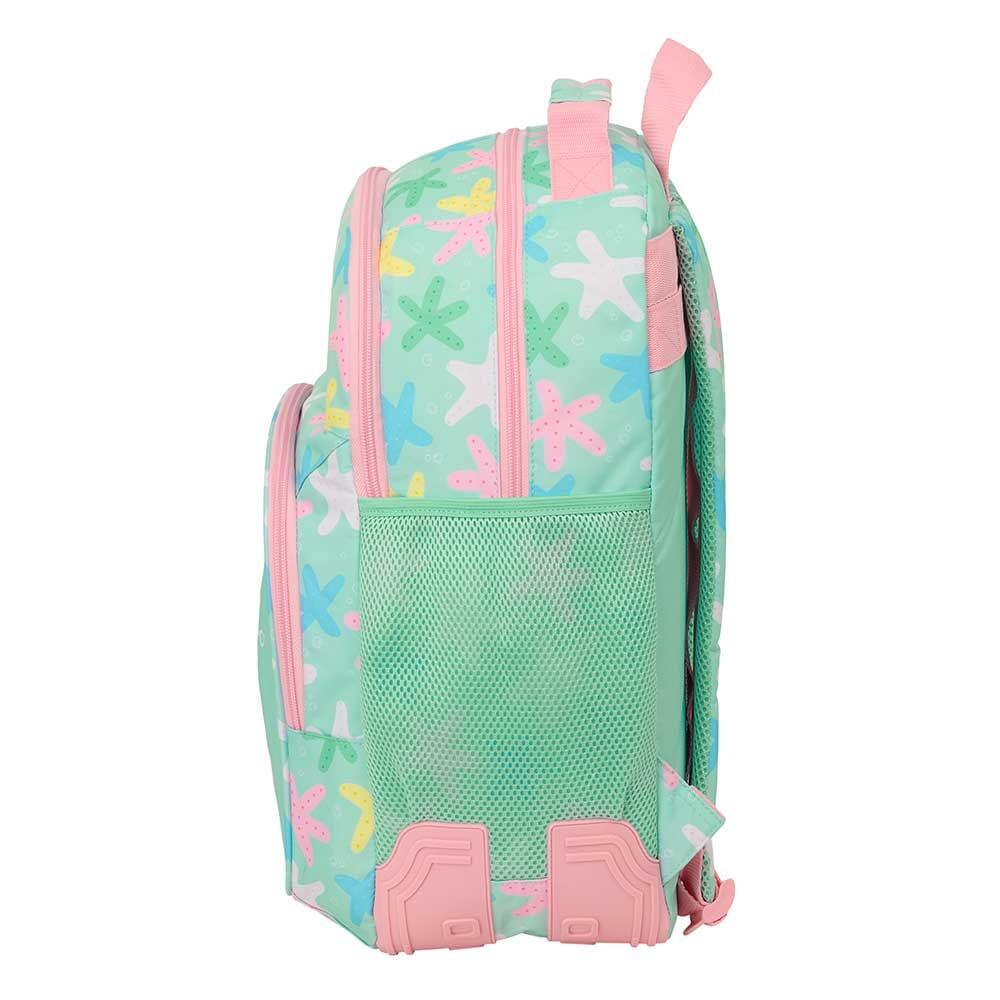 Mochila escolar infantil com estampa de estrelas, adaptável a carrinhos de 3/3