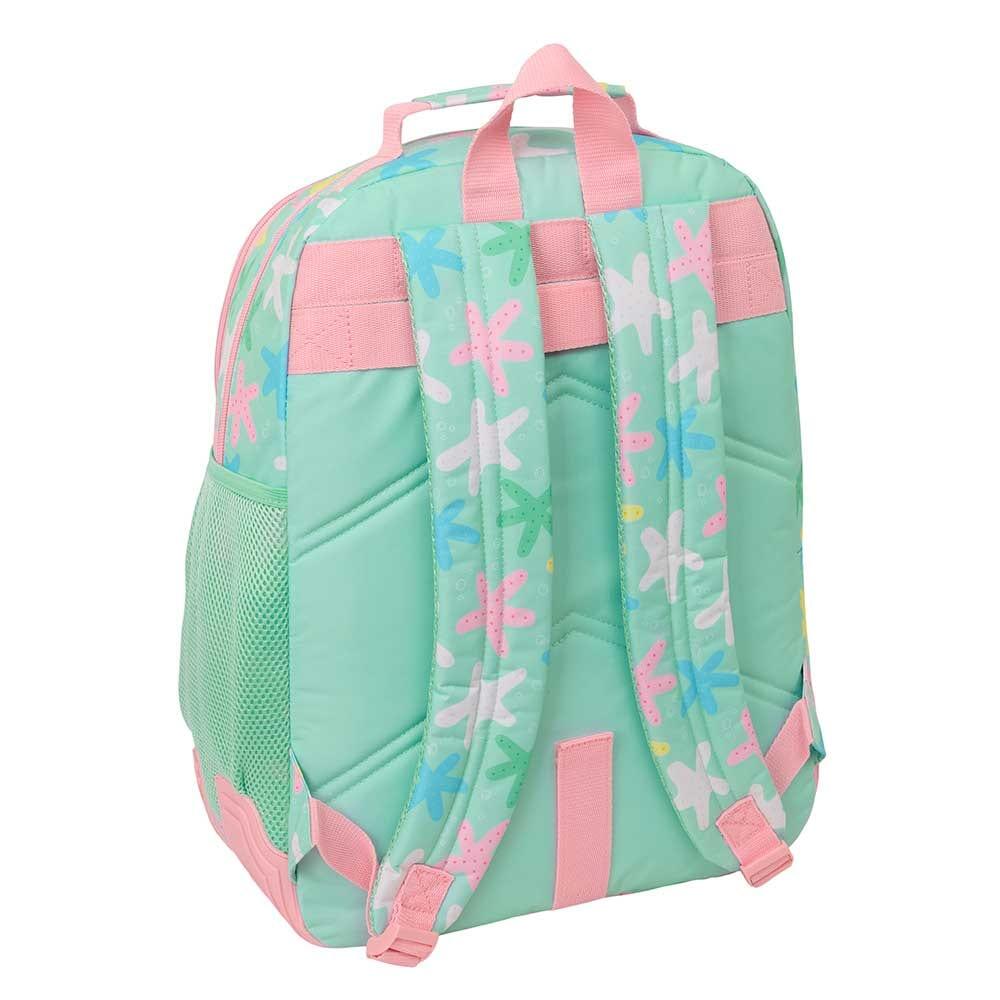Mochila escolar infantil com estampa de estrelas, adaptável a carrinhos de 2/3