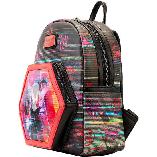 Mochila Lenticuar Adult Spiderman em couro vegano com alças ajustáveis, preta. 3/3