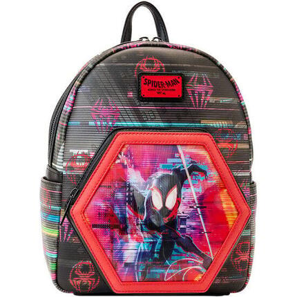 Sac à dos Spiderman adulte en cuir végan avec bretelles réglables, noir