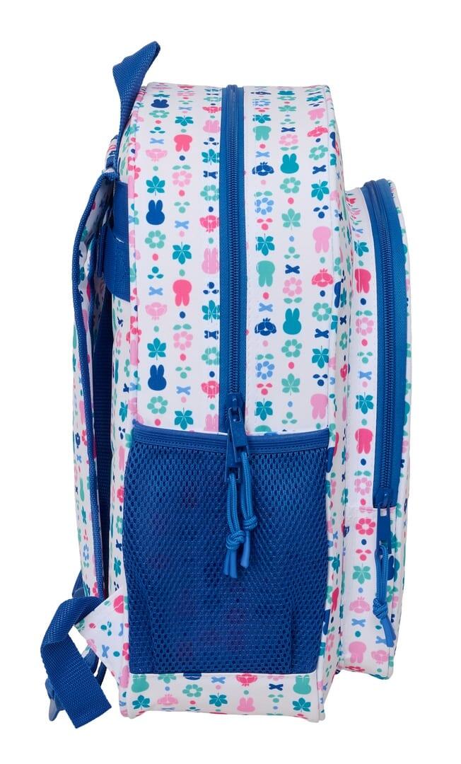 Mochila escolar infantil Miffy, adaptável a carrinhos, com bolso frontal 3/3