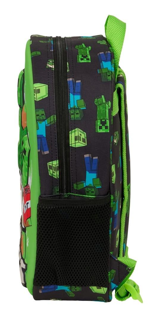 Mochila infantil Minecraft 3D com porta-garrafa e alças acolchoadas - Verde 3/3