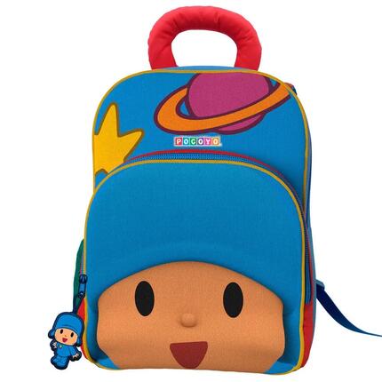 Sac à dos enfant Pocoyo 30 cm avec poignée supérieure rembourrée, multicolore