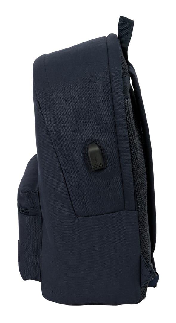 Mochila básica para laptop Safta para adultos com USB e bolso frontal, azul 3/6
