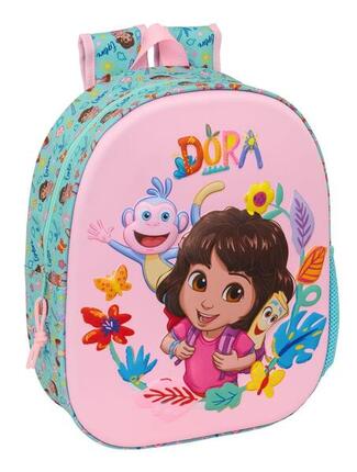 Sac à dos enfant Dora, adaptable à une valise à roulettes, avec poche avant