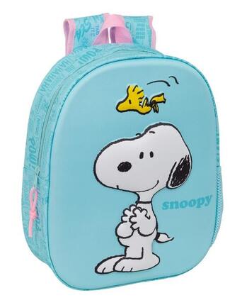 Sac à dos Snoopy pour enfant en similicuir avec poche avant - Rouge