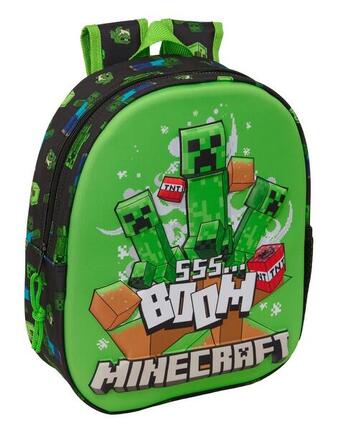 Sac à dos scolaire Minecraft pour enfants avec roulettes et porte-bouteille