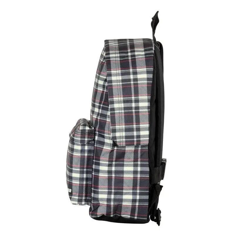 Mochila escolar adulta com estampa xadrez, 42 cm, com bolso frontal 4/4