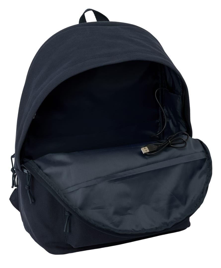 Mochila básica para laptop Safta para adultos com USB e bolso frontal, azul 5/6