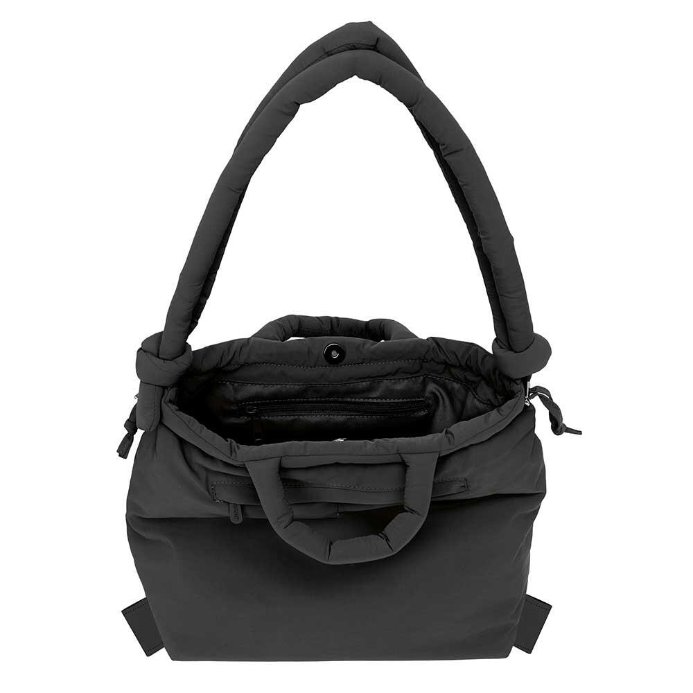 Mochila tipo cápsula acolchoada Moos para adultos com bolso externo - Preta 5/6