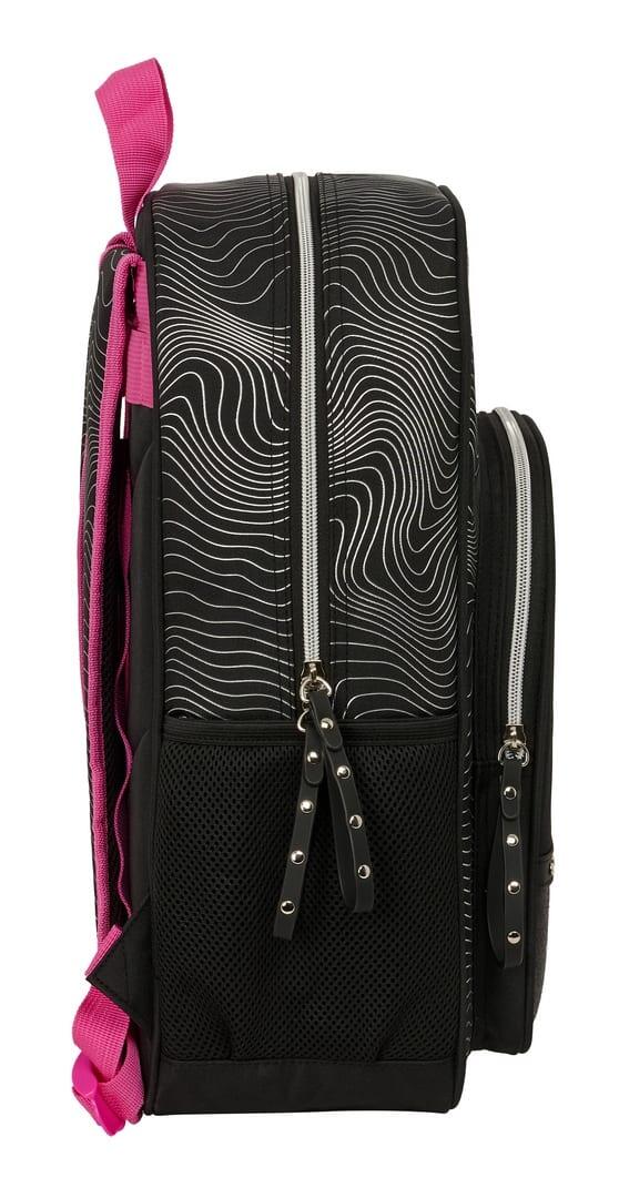Mochila escolar infantil K-Pop Demon Hunters, adaptável a carrinhos, preta e 3/3
