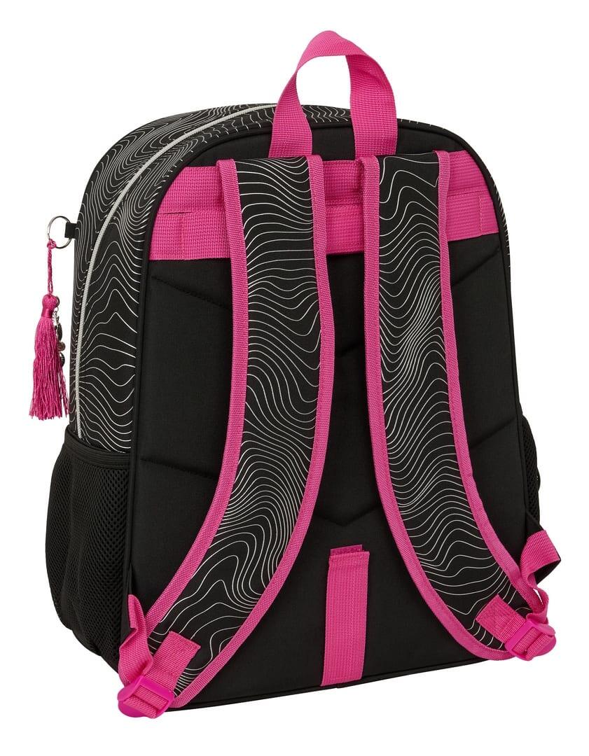 Mochila escolar infantil K-Pop Demon Hunters, adaptável a carrinhos, preta e 2/3