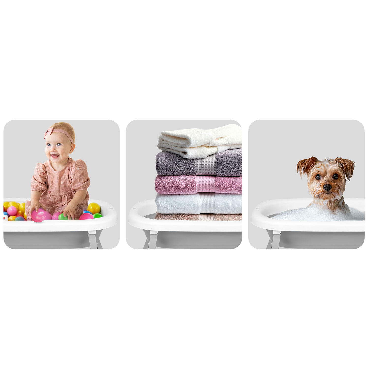 Wanienka Ricokids RK-287 z termometrem i wkładką biało-szara 5/5