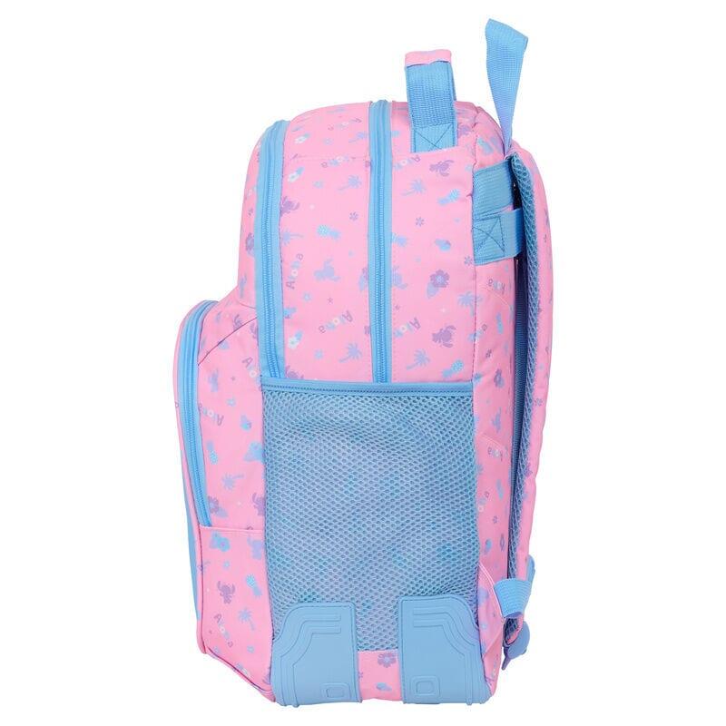 Mochila escolar infantil Stitch, adaptável a carrinho, com porta-garrafas, rosa. 3/3