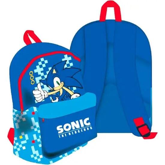 Mochila infantil Sonic the Hedgehog com bolso frontal, 40 cm, azul 2/2