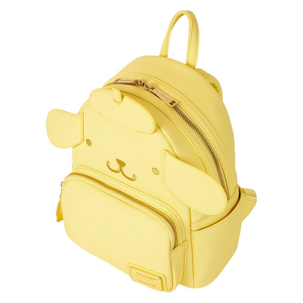 Mochila infantil Pompompurin Hello Kitty de 26 cm com bolso frontal, amarela. 3/4