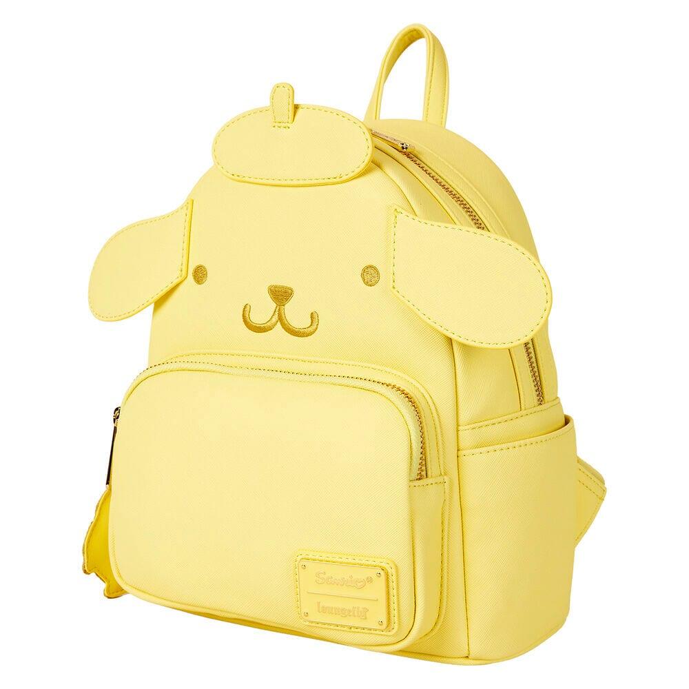 Mochila infantil Pompompurin Hello Kitty de 26 cm com bolso frontal, amarela. 2/4