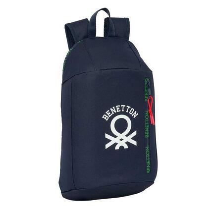 Benetton Dolce Mini Kinderrucksack mit Vordertasche, Rosa und Türkis