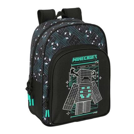 Sac à dos scolaire Minecraft pour enfants avec roulettes et porte-bouteille
