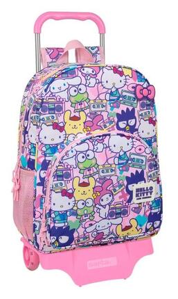 Sac à dos Hello Kitty pour enfant en similicuir rouge avec bretelles réglables