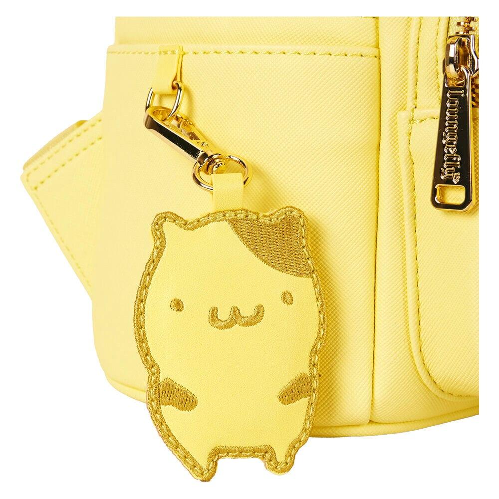 Mochila infantil Pompompurin Hello Kitty de 26 cm com bolso frontal, amarela. 4/4