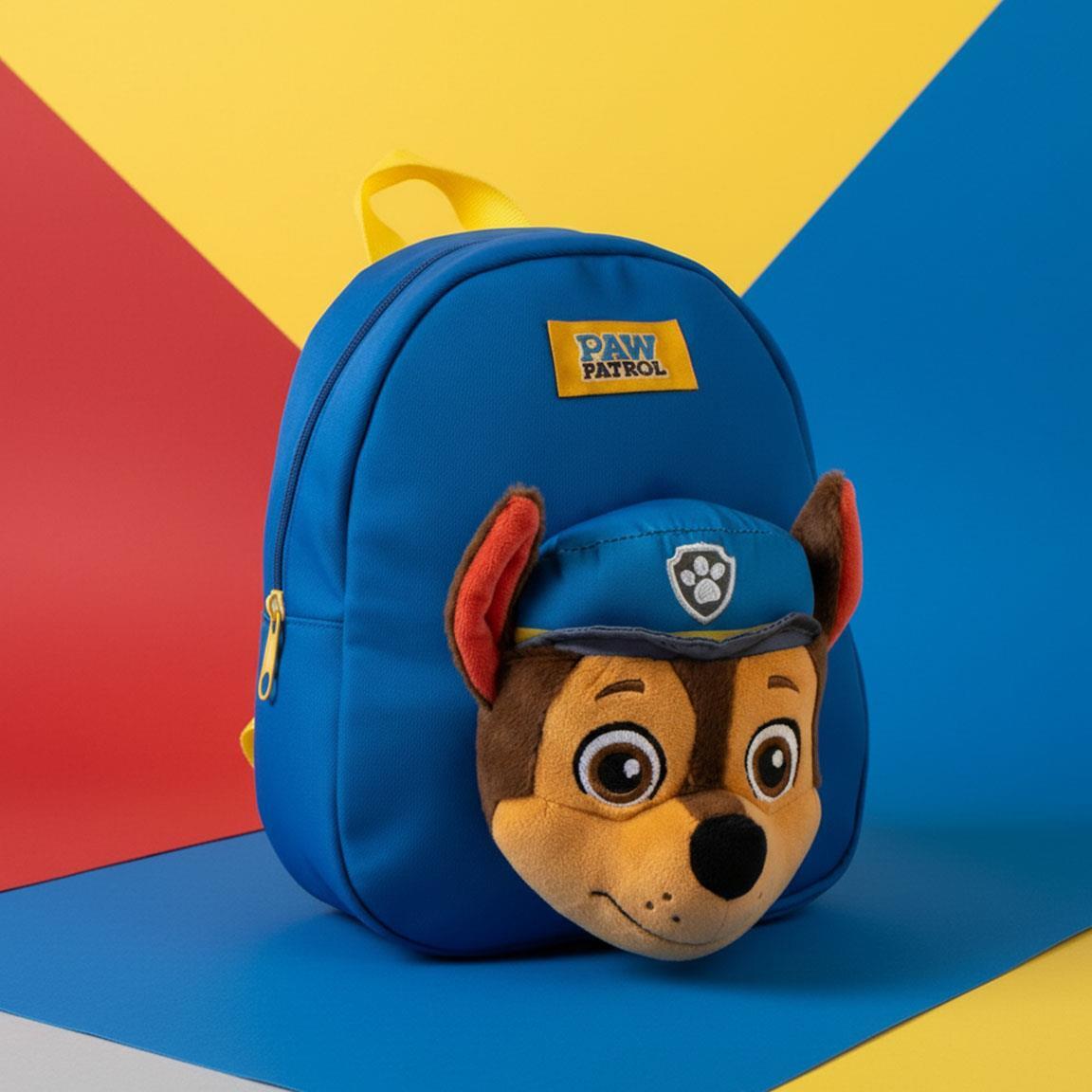 Sac à dos Pat' Patrouille pour enfant en polyester avec peluche, bleu 6/6