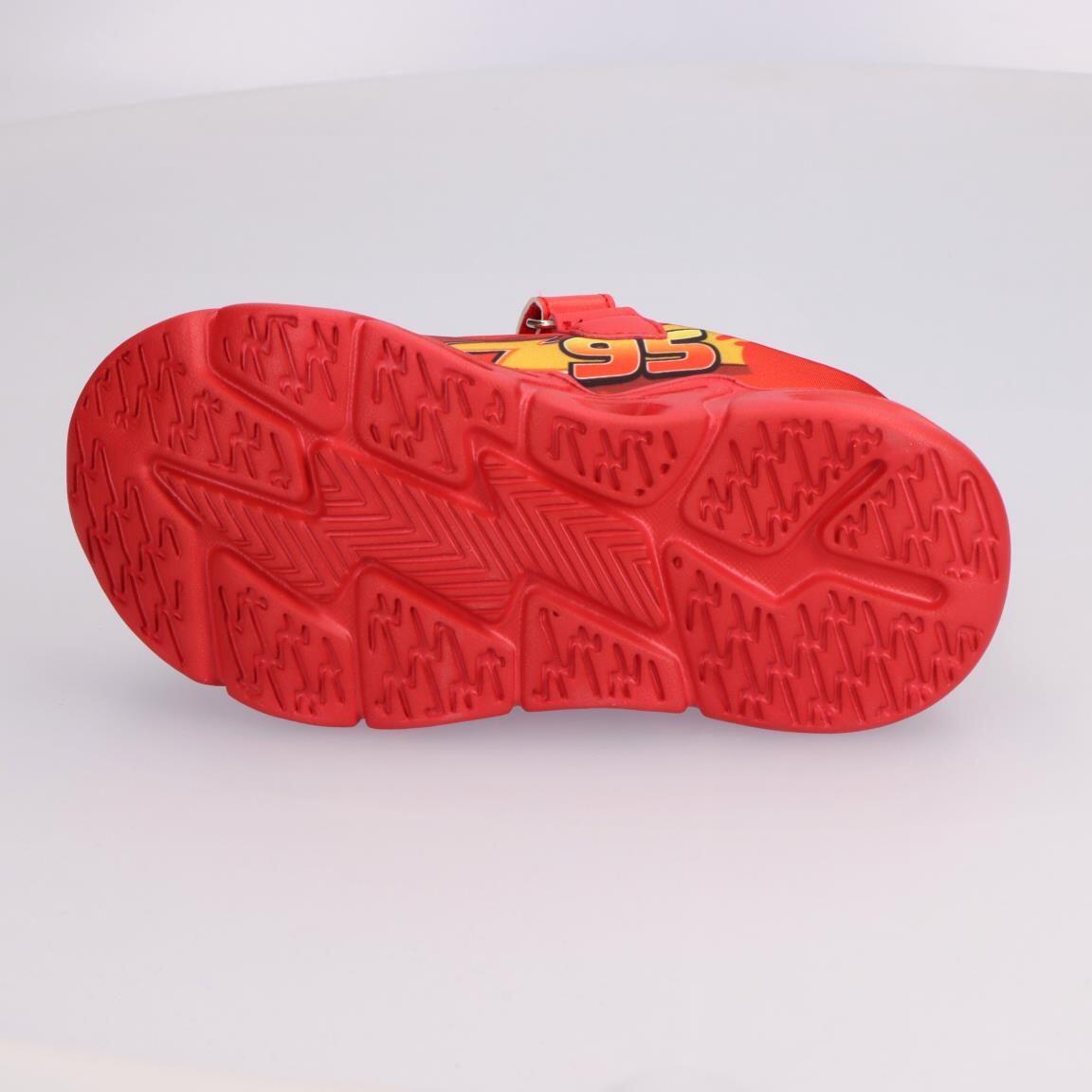 Baskets Lumineuses Enfant Cars à Velcro et Lacets Rouge 2/7