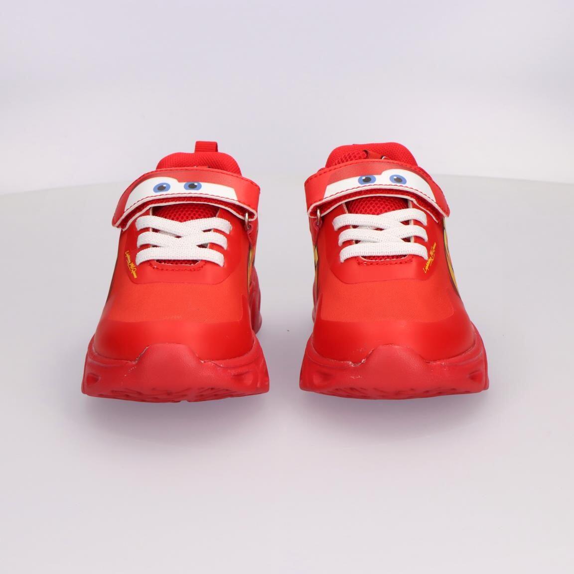 Baskets Lumineuses Enfant Cars à Velcro et Lacets Rouge 4/7