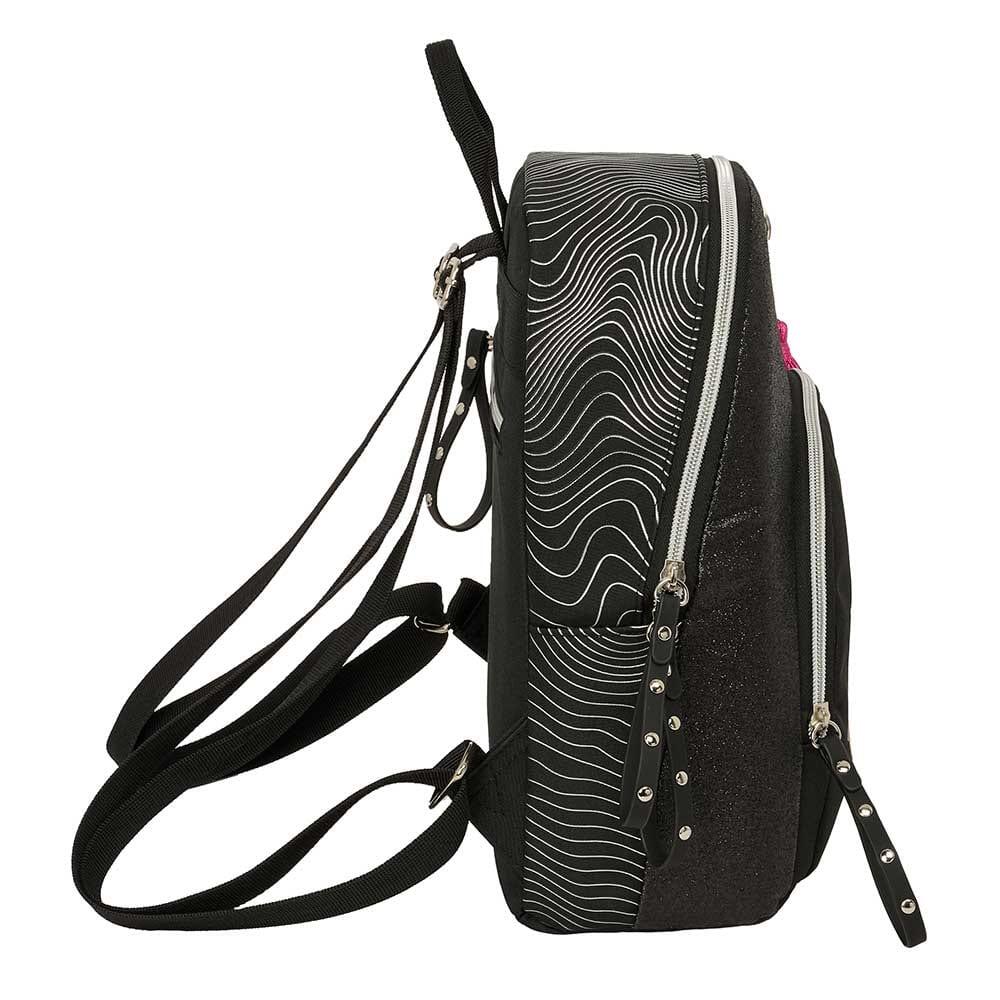 Mochila infantil mini K-Pop Demon Hunters com bolso frontal - Preta 3/4