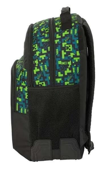 Sac à dos Minecraft pour enfants avec poche avant et porte-bouteille - Noir 3/3