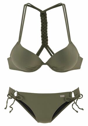 Damen Buffalo Push-up Bikini mit geflochtenem Rückendetail