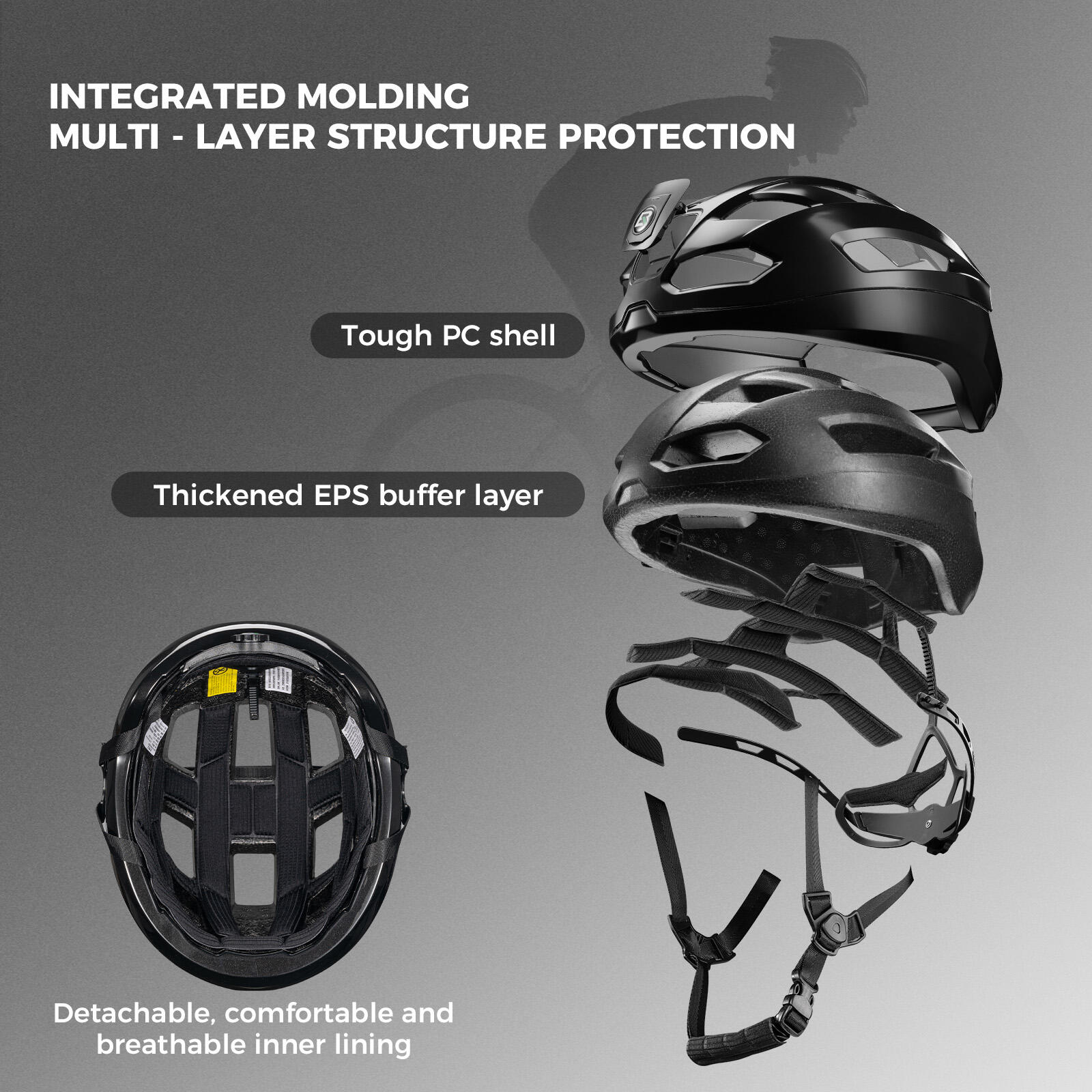 ROCKBROS Fahrradhelm mit LED-Beleuchtung 2/7