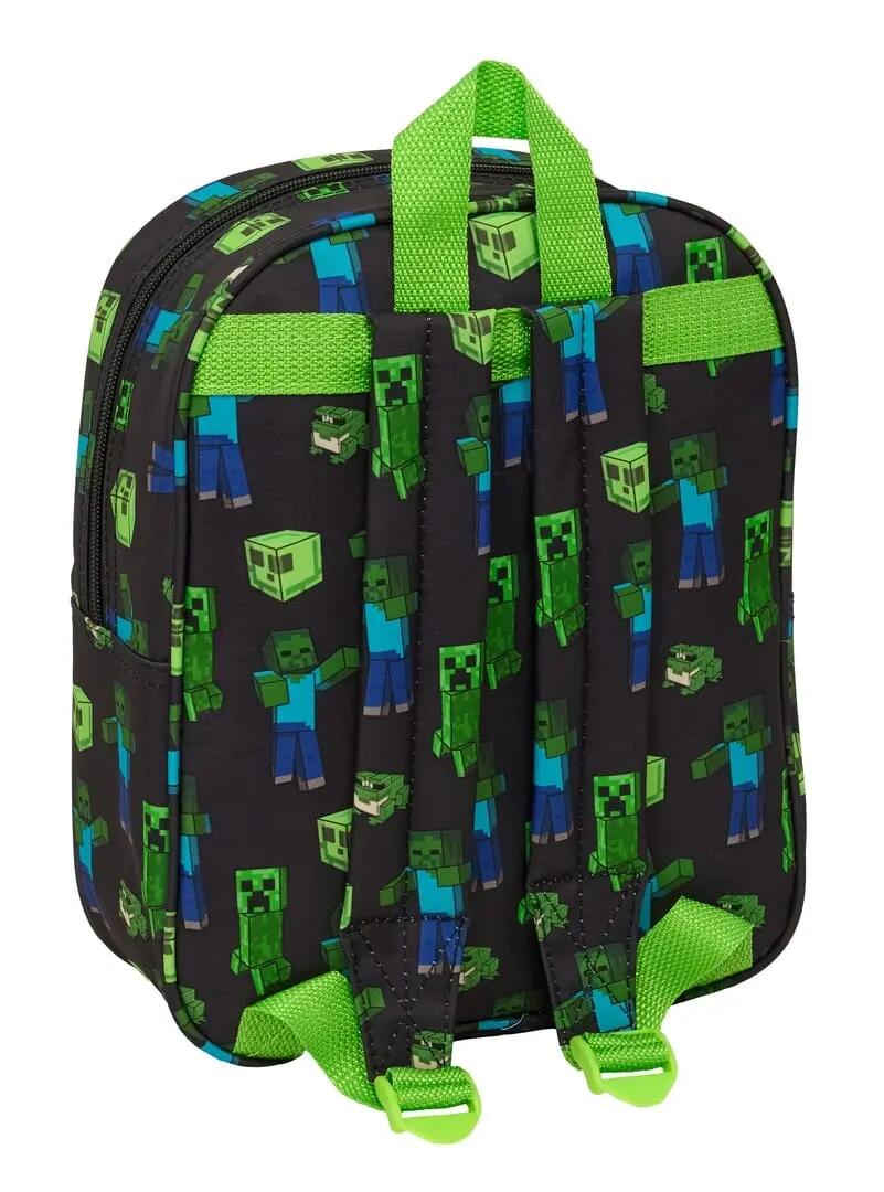 Zaino 3D Minecraft per bambini con cerniera verde e nera 4/5