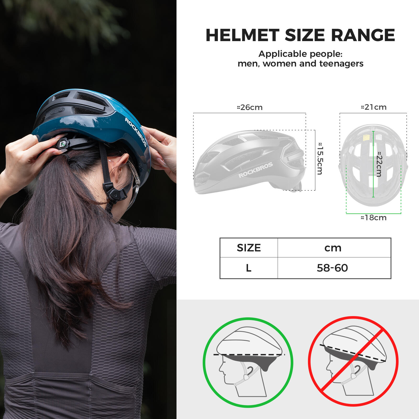 ROCKBROS Fahrradhelm mit LED-Beleuchtung 7/7