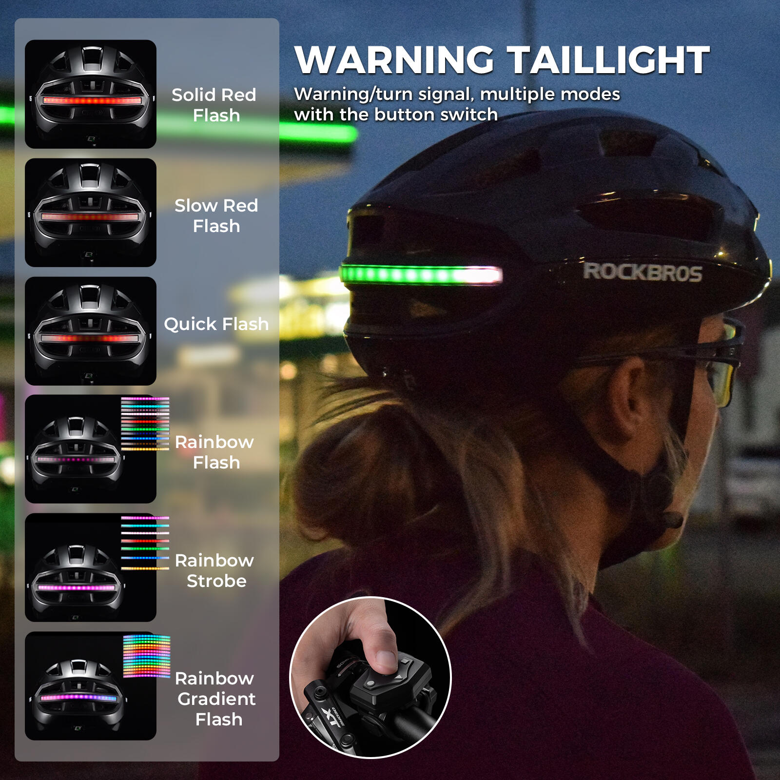 ROCKBROS Fahrradhelm mit LED-Beleuchtung 5/7