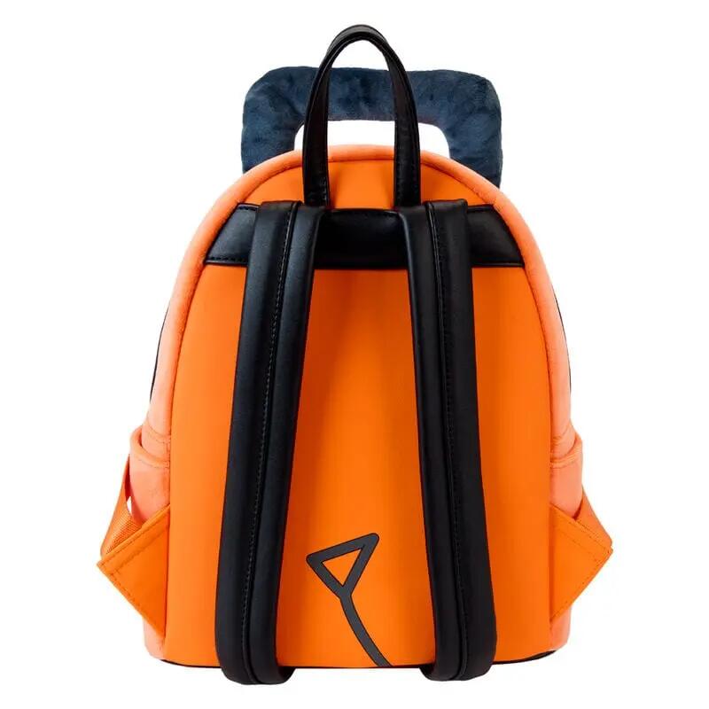 Mochila Pochita Chainsaw Man para adultos em couro vegano com zíper laranja. 3/3