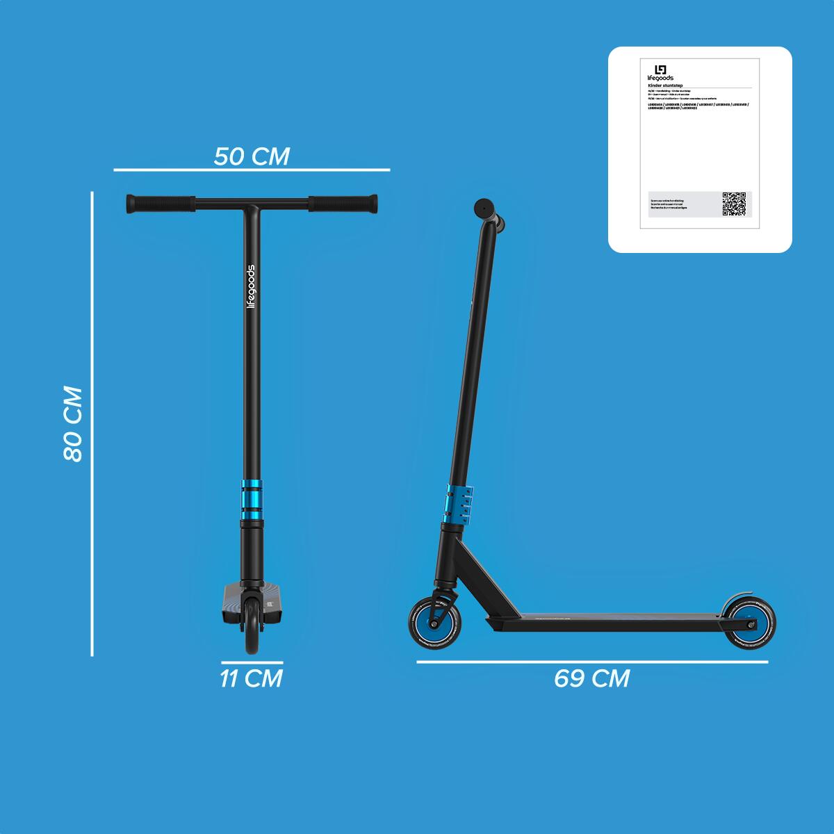 Stuntstep Pro X - t - stang - hic - 110mm - 100kg - zwart/blauw 3/3