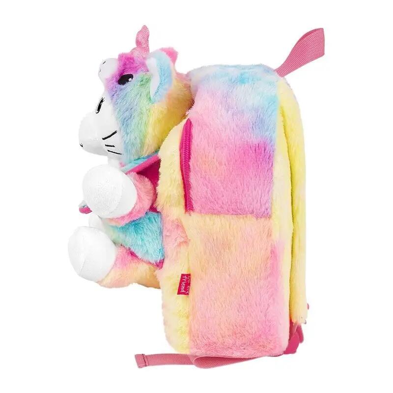 Zainetto per bambini con peluche del gatto Emi, 27 cm, multicolore pastello 2/3