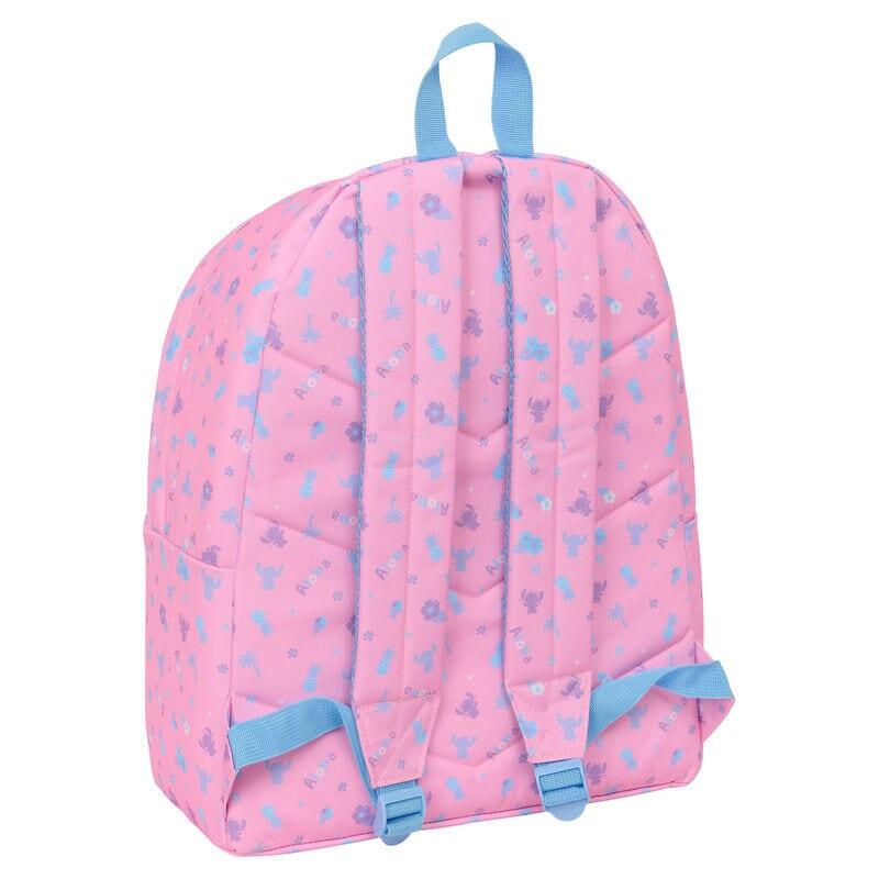 Mochila infantil Stitch Bright com bolso frontal e alças acolchoadas, rosa. 2/3
