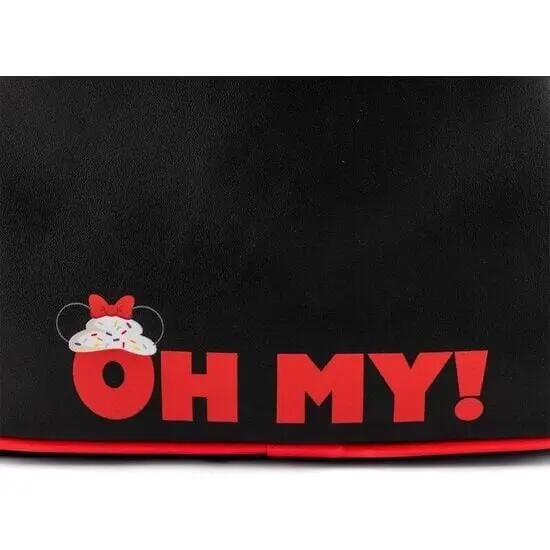 Mochila infantil Minnie Mouse Cupcake com zíper e detalhes em 3D, preta e 5/6