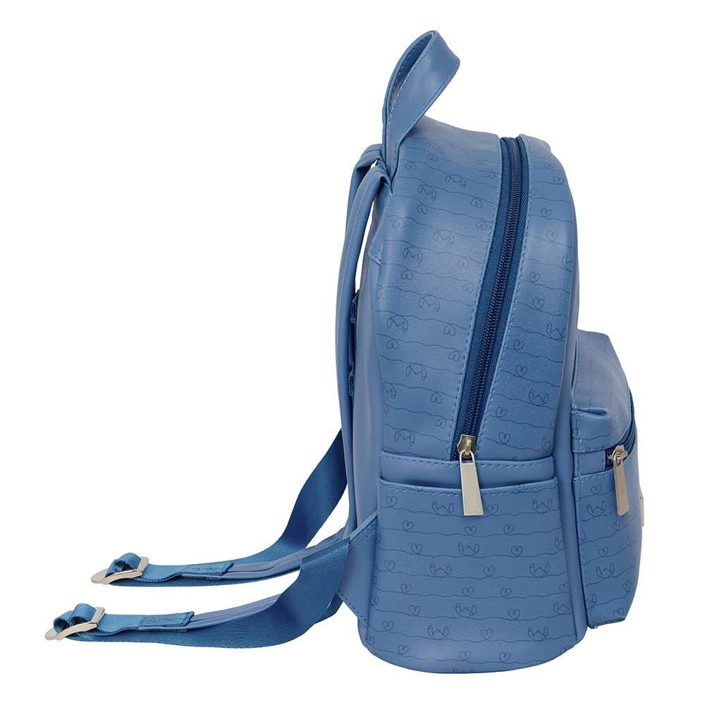 Mochila infantil Stitch mini com bolso frontal e alças ajustáveis ​​- Azul 3/3