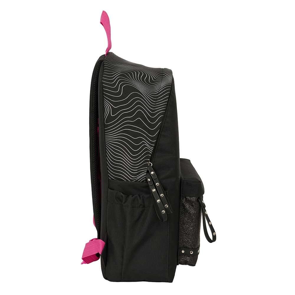 Mochila K-Pop Demon Hunters para laptop de 14,1" com bolso - Preta 3/4