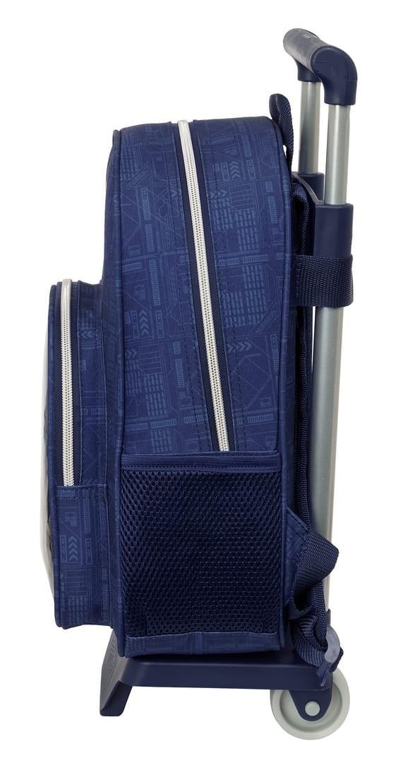 Mochila escolar infantil Star Wars com rodinhas e bolso frontal - Azul 3/3