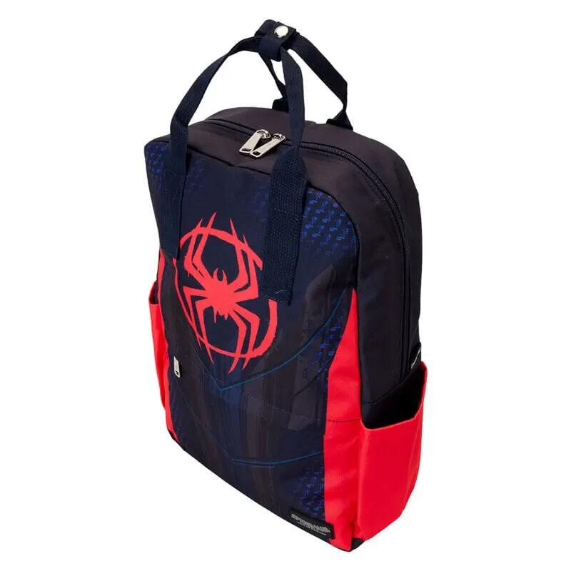 Zaino per bambini Miles Morales in nylon con spallacci regolabili, blu e rosso 3/4